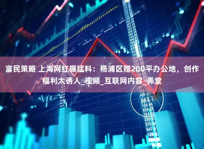 富民策略 上海网红曝猛料：杨浦区赠200平办公地，创作福利太诱人_视频_互联网内容_弄堂